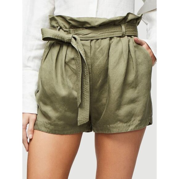 FRAME $235 PAPERBAG POCKET SHORTS ARMY GREEN L - Picture 1 of 7